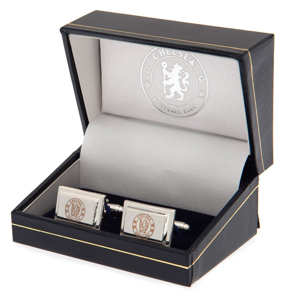 Chelsea FC Silver Plated Cufflinks - Officially licensed merchandise.