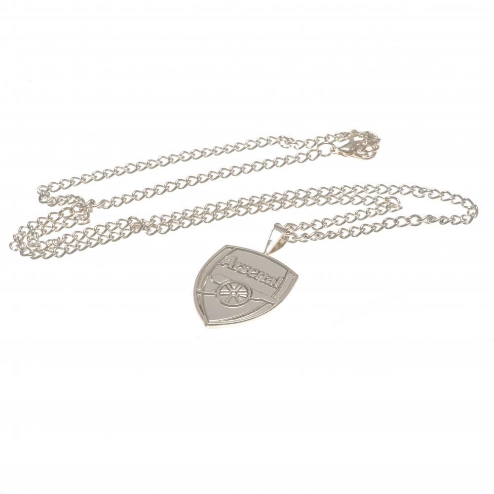 Arsenal FC Silver Plated Pendant & Chain XL - Neckwear