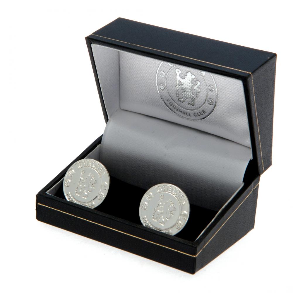 Chelsea FC Silver Plated Formed Cufflinks - Officially licensed merchandise.