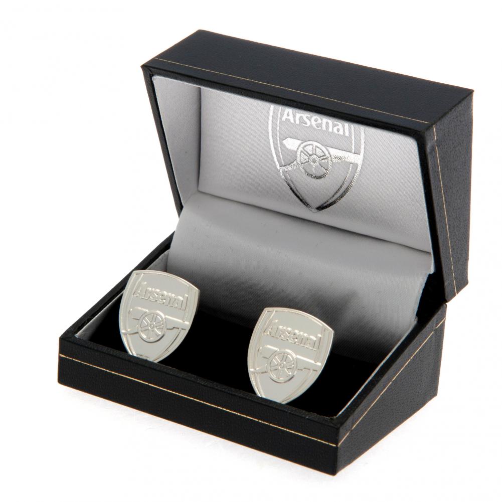 Arsenal FC Silver Plated Formed Cufflinks - Officially licensed merchandise.