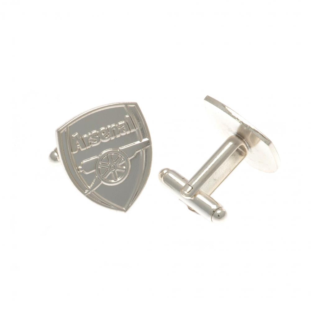Arsenal FC Silver Plated Formed Cufflinks - Officially licensed merchandise.