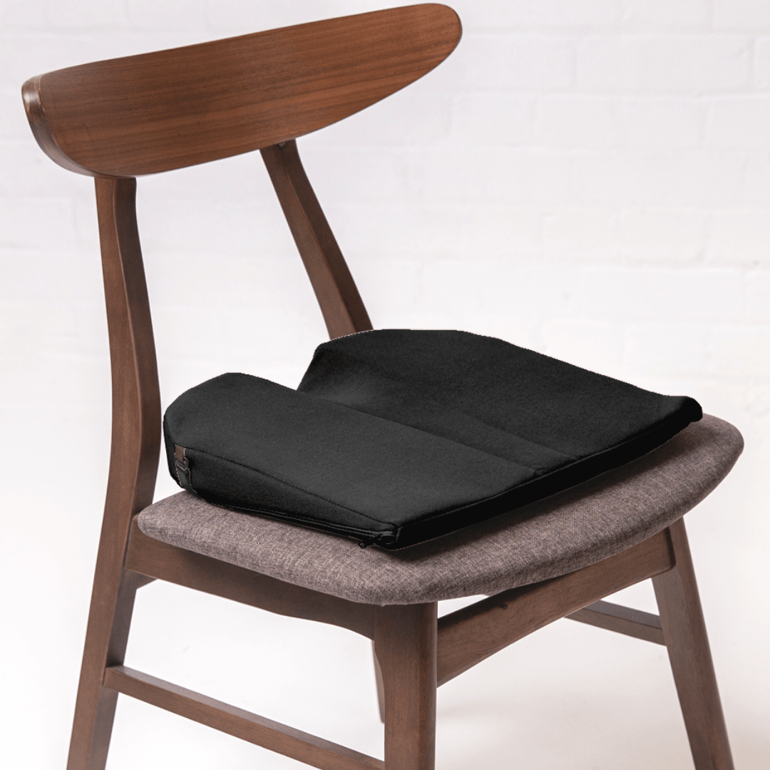 8° Degree Sitting Wedge (3") with Coccyx Seat Cushion Black Seat Cushion 