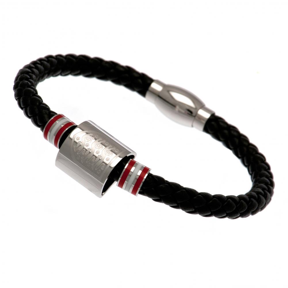 England FA Colour Ring Leather Bracelet - Officially licensed merchandise.