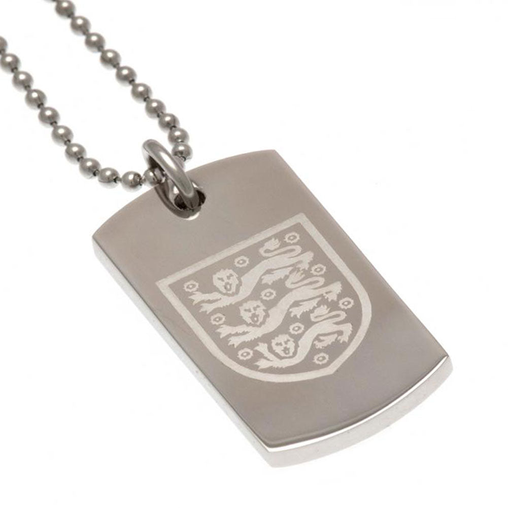 England FA Engraved Dog Tag & Chain - Officially licensed merchandise.