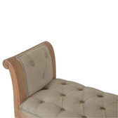 Carved French Style Mud Linen Bench | Hand-Carved