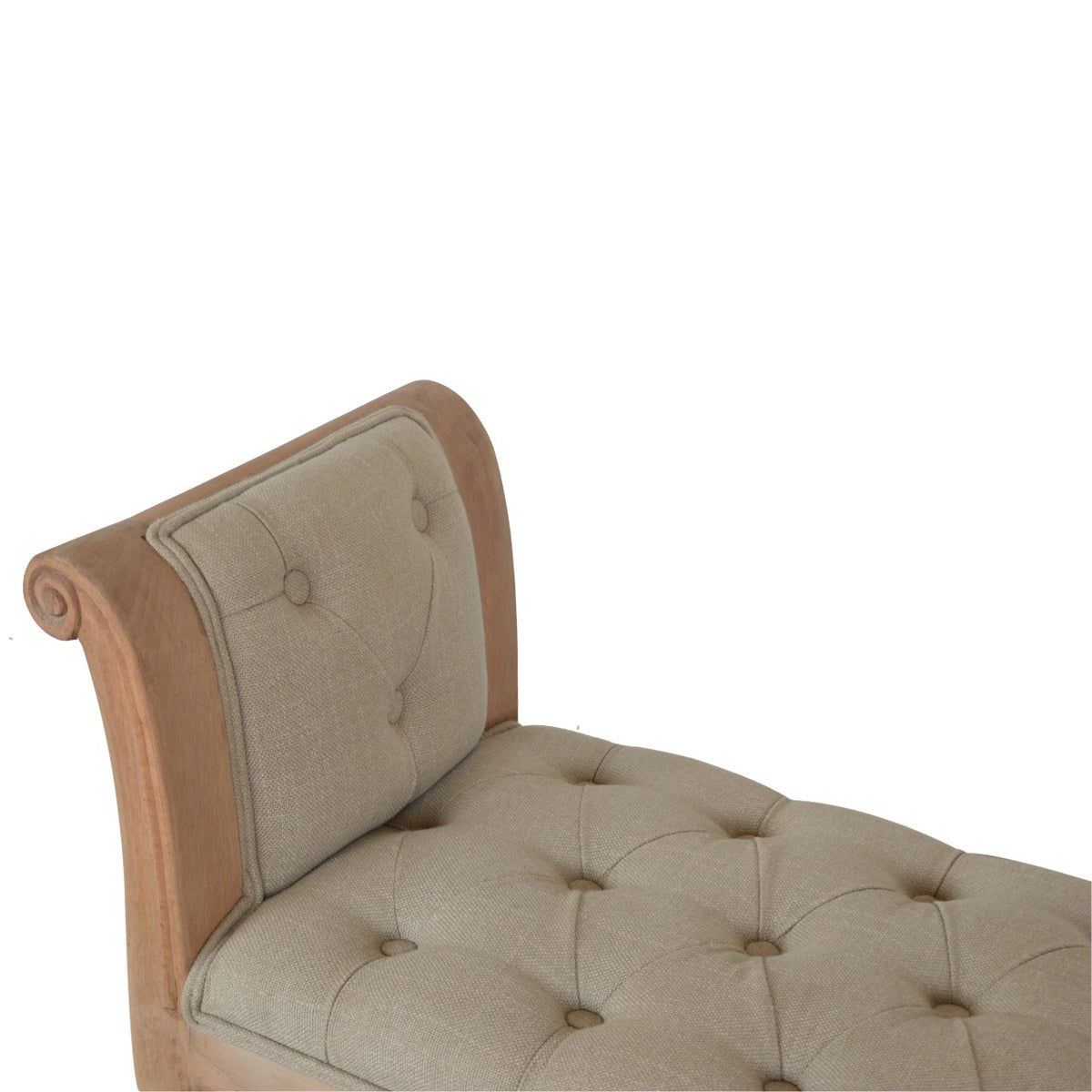 Carved French Style Mud Linen Bench | Hand-Carved