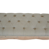 Carved French Style Mud Linen Bench | Hand-Carved