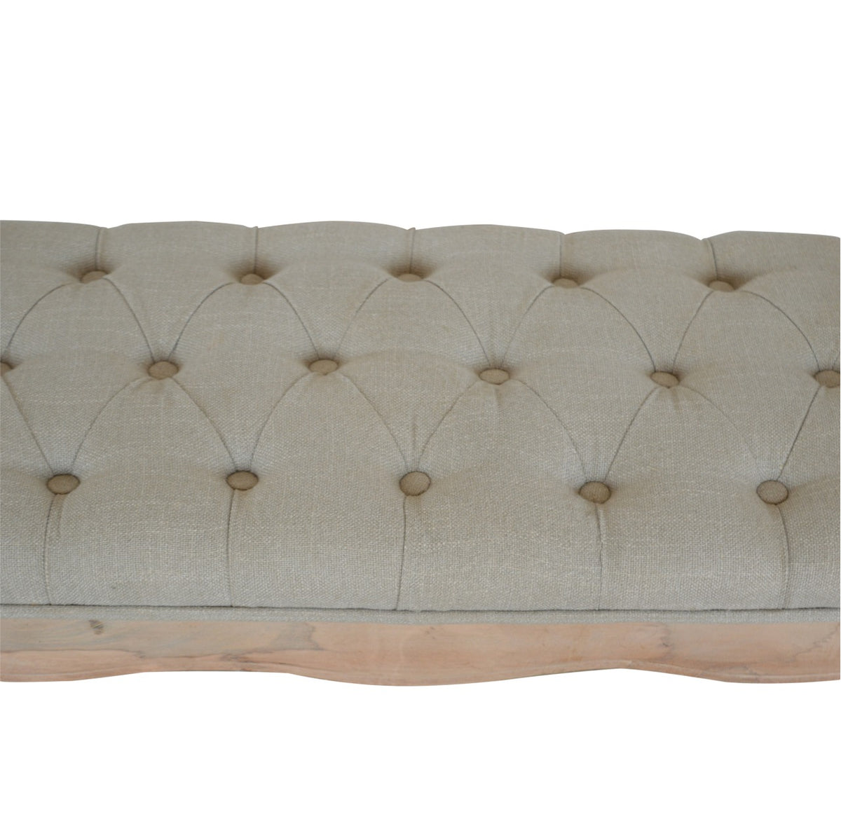 Carved French Style Mud Linen Bench | Hand-Carved