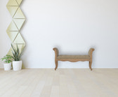 Carved French Style Mud Linen Bench | Hand-Carved