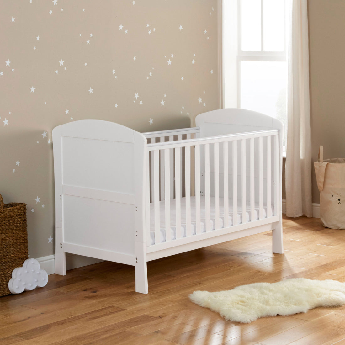Babymore Aston 2 Piece Nursery Room Set - White - Babymore