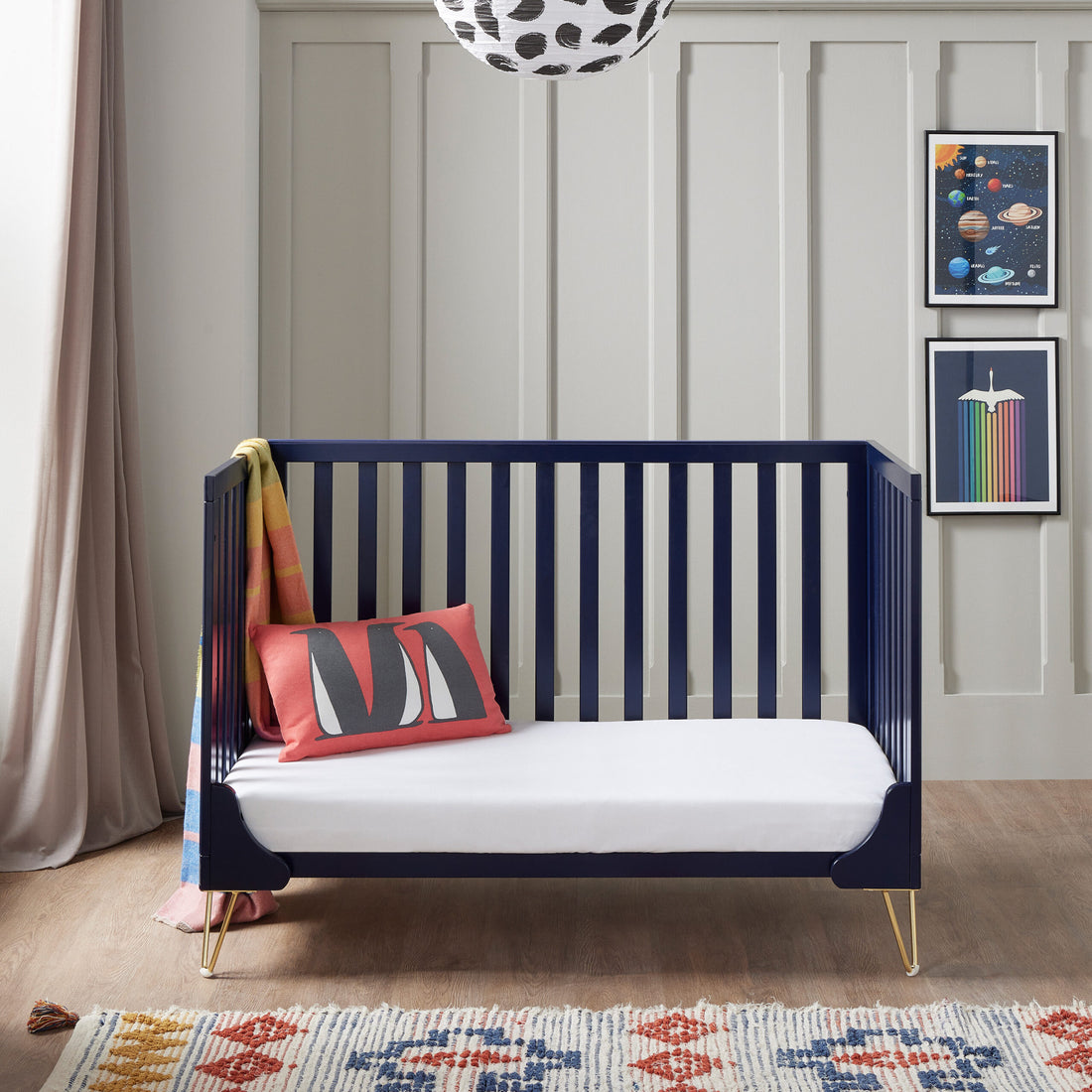 Babymore Kimi Cot Bed - Midnight - Babymore