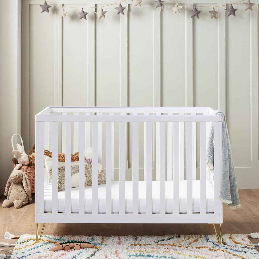 Babymore Kimi Cot Bed - White - Babymore
