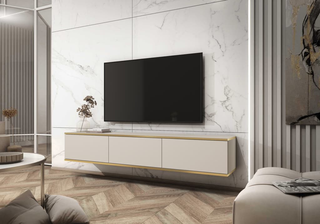 Oro Floating TV Cabinet 175cm - Beige / Living Room