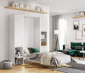 Vertical Folding Wall Bed – Single 90cm | Space Saving Pull Down Bed with Spring Mechanism & Safety Lock