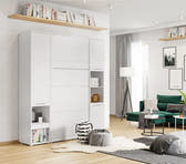 Vertical Folding Wall Bed – Single 90cm | Space Saving Pull Down Bed with Spring Mechanism & Safety Lock