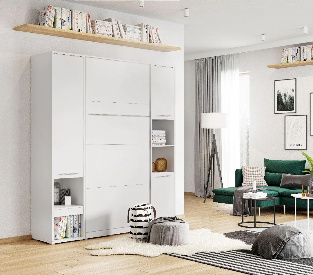 Vertical Folding Wall Bed – Single 90cm | Space Saving Pull Down Bed with Spring Mechanism & Safety Lock