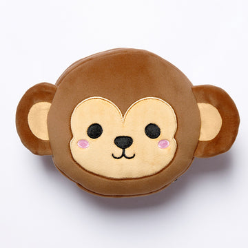 Monkey Relaxeazzz Plush Round Travel Pillow & Eye Mask Set