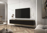 Oro Floating TV Cabinet 175cm - Black / Living Room