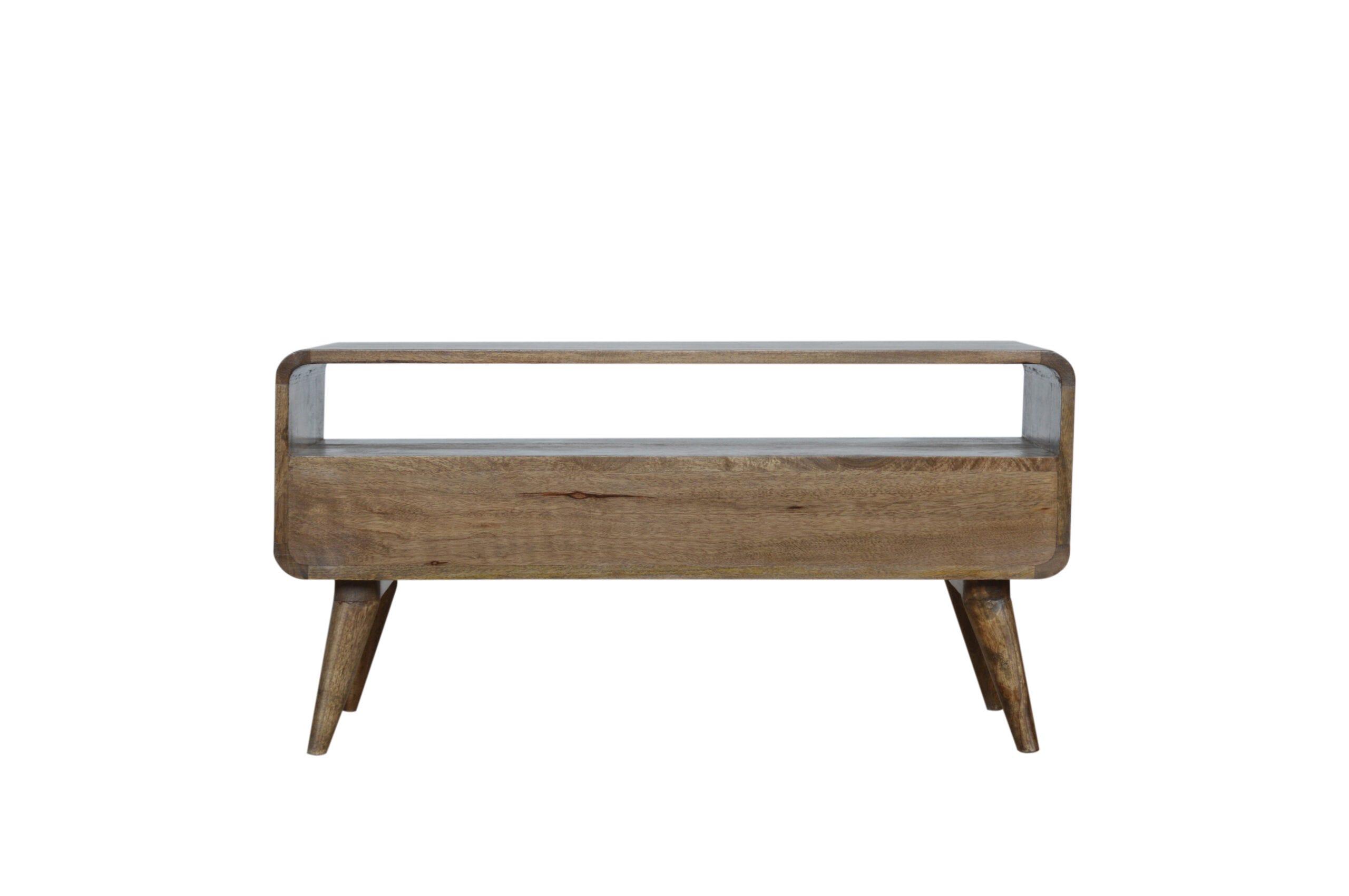 Curved Grey Washed TV Media Unit