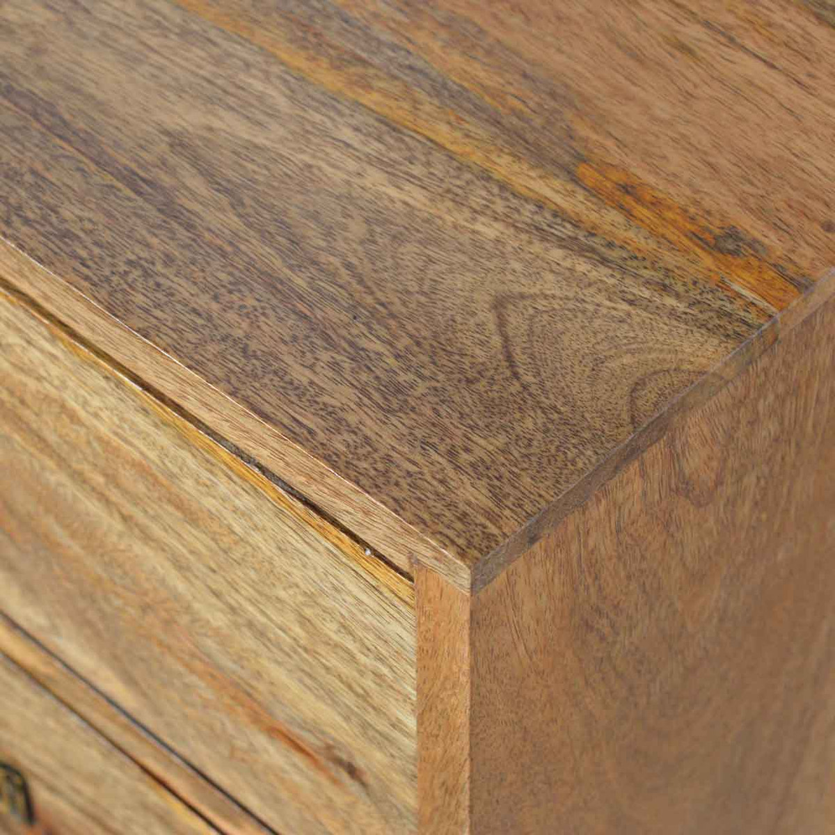 Brass Metal Slot Bedside Table