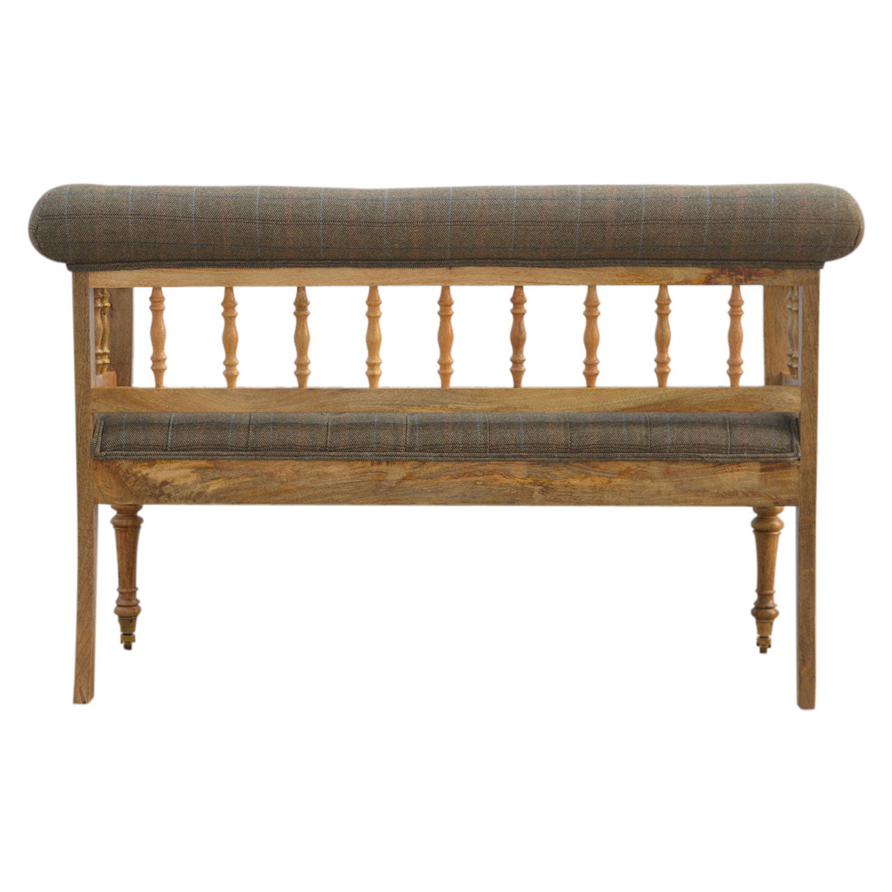Multi Tweed Deep Button Bench | Oak-Ish