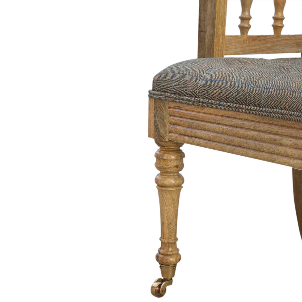 Multi Tweed Deep Button Bench | Oak-Ish