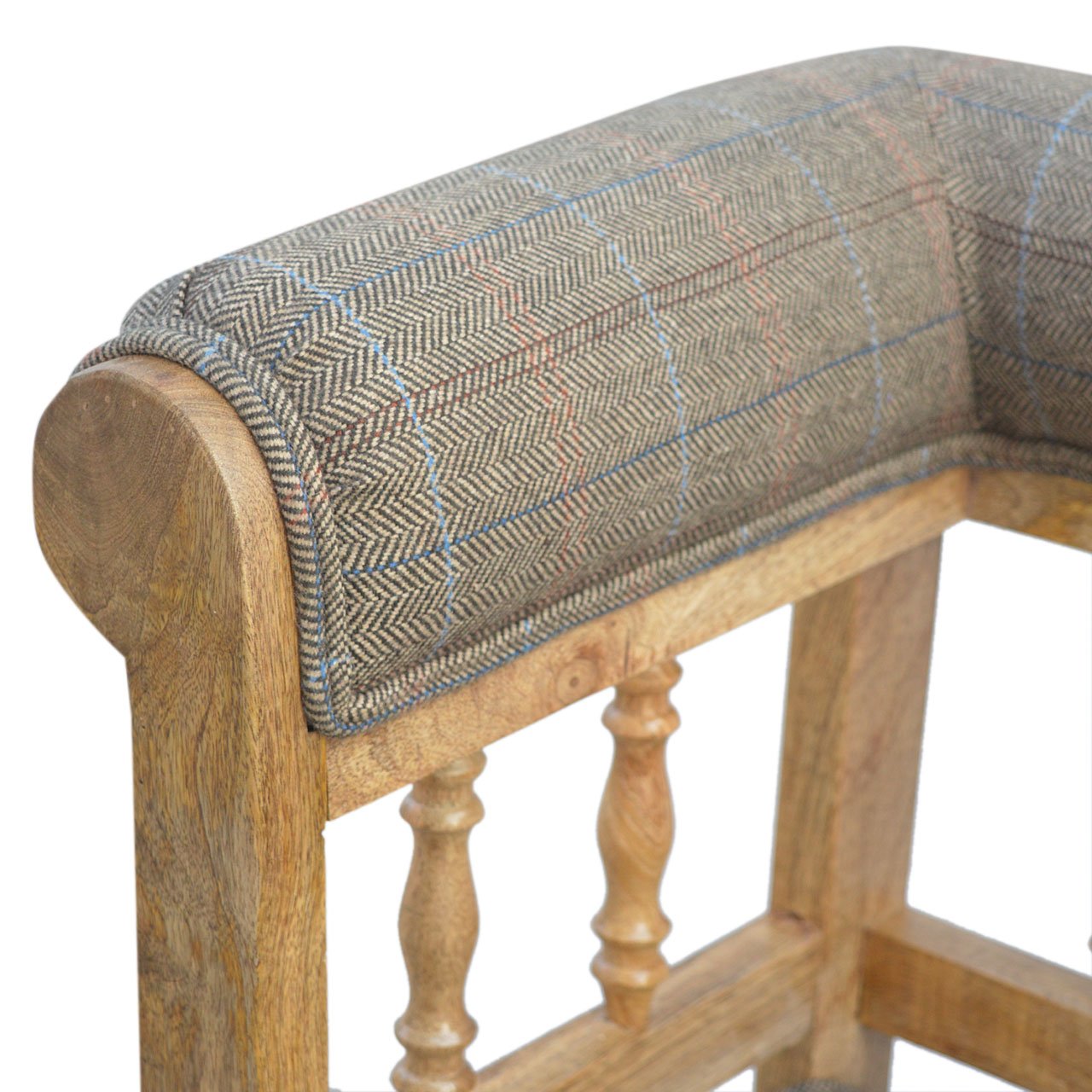 Multi Tweed Deep Button Bench | Oak-Ish