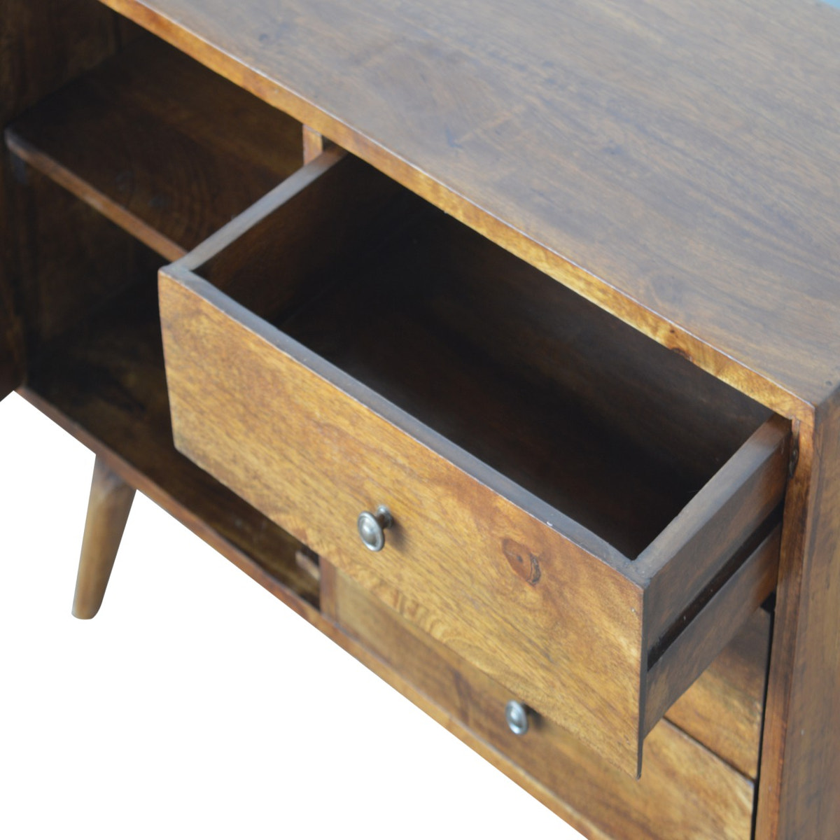 Carved Chestnut Sideboard Chest of Drawers | Hand-Carved