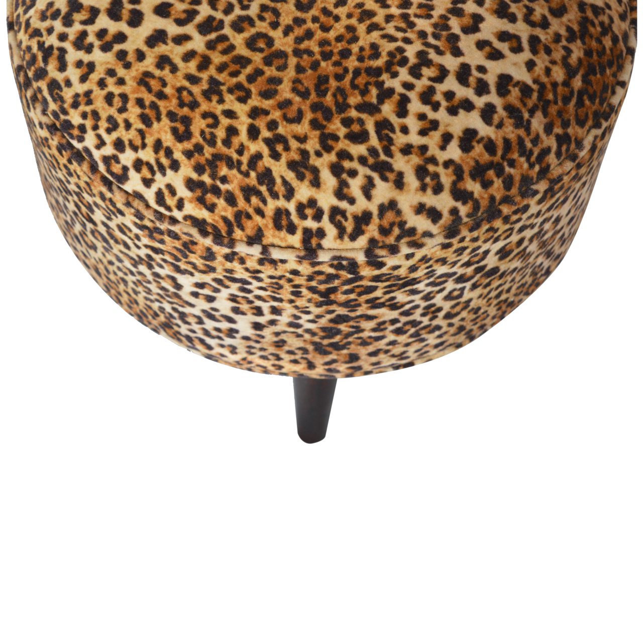 Leopard Nordic Style Footstool | Cotton Velvet