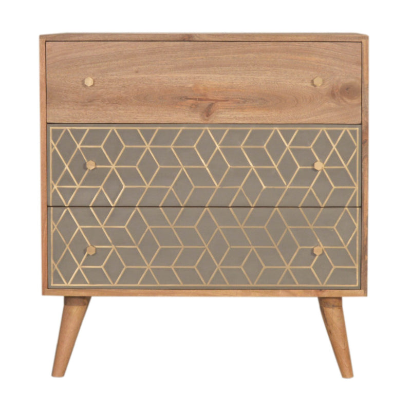 Dice Chest of Drawers | Oak Solid Mango Wood