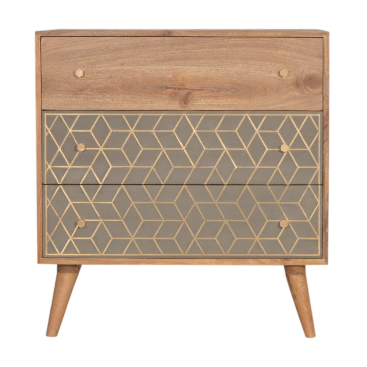 Dice Chest of Drawers | Oak Solid Mango Wood