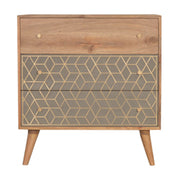 Dice Chest of Drawers | Oak Solid Mango Wood
