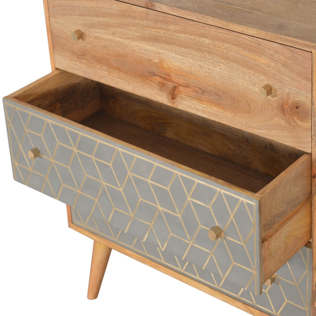 Dice Chest of Drawers | Oak Solid Mango Wood