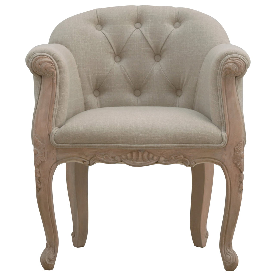 French Style Deep Button Chair | Linen