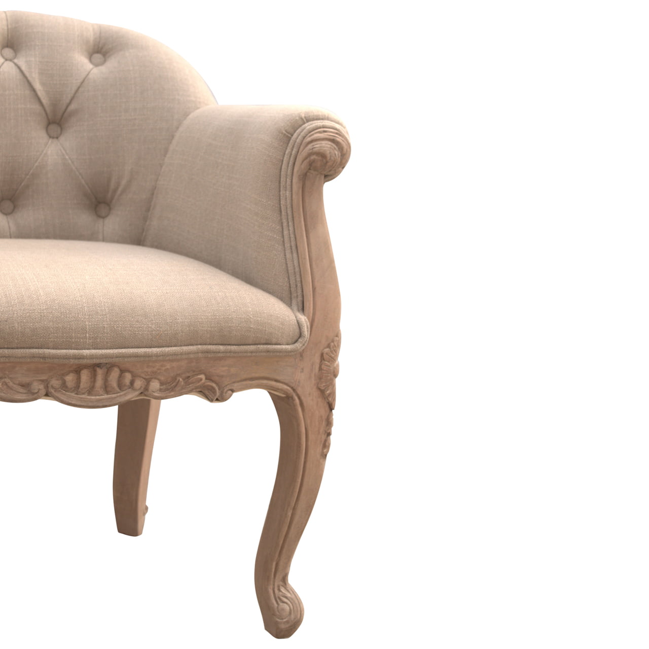 French Style Deep Button Chair | Linen