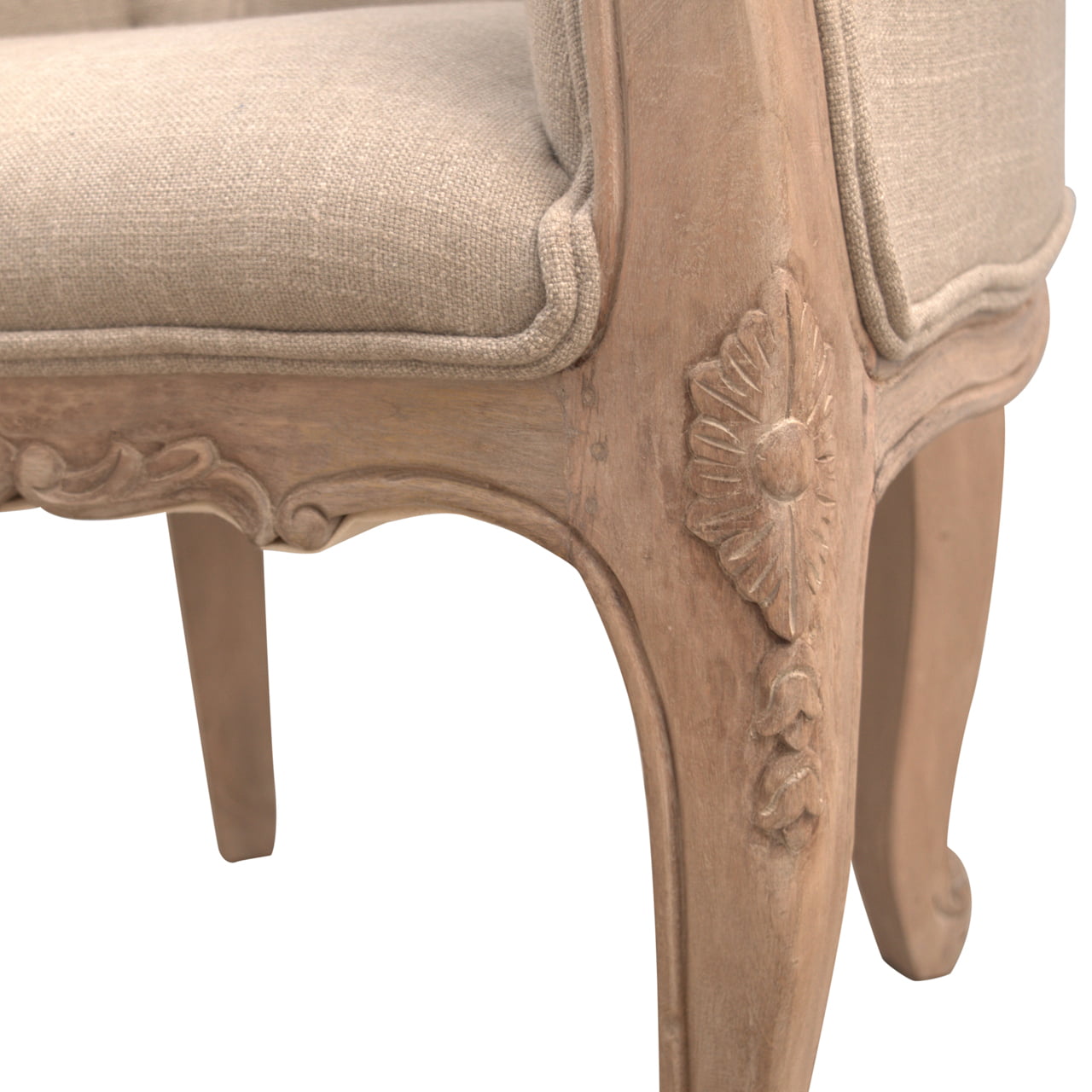 French Style Deep Button Chair | Linen