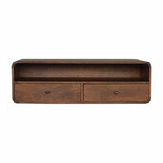 Floating Chestnut Open Console Chest of Drawers