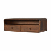 Floating Chestnut Open Console Chest of Drawers