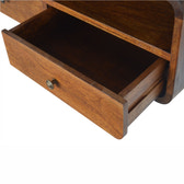 Floating Chestnut Open Console Chest of Drawers