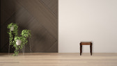 Woven Leather Footstool | Chestnut Solid Mango Wood