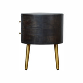 Ash Black Bedside with Brass Legs Bedside Table