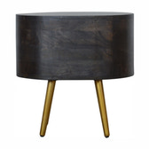 Ash Black Bedside with Brass Legs Bedside Table