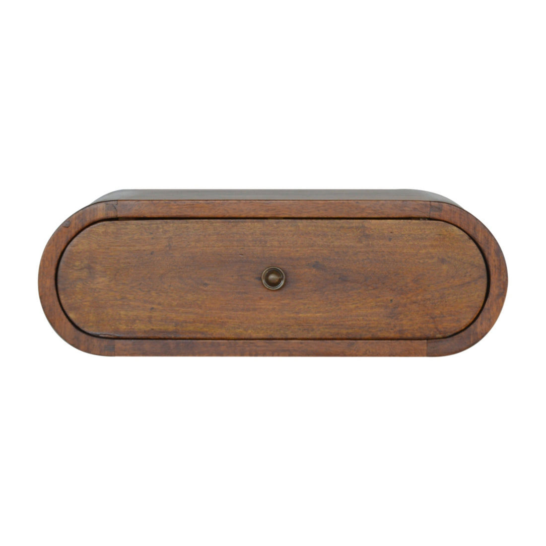 Wall Mounted Round Chestnut Bedside Table | Wall-Mounted
