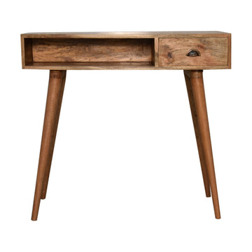 Open Slot Nordic Writing Desk | Oak-Ish Solid Mango Wood