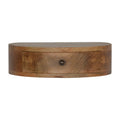 Wall Mounted Rounded Bedside Table | Oak-Ish Solid Mango Wood Wall-Mounted