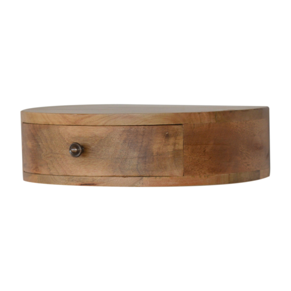 Wall Mounted Rounded Bedside Table | Oak-Ish Solid Mango Wood Wall-Mounted