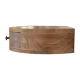 Wall Mounted Rounded Bedside Table | Oak-Ish Solid Mango Wood Wall-Mounted