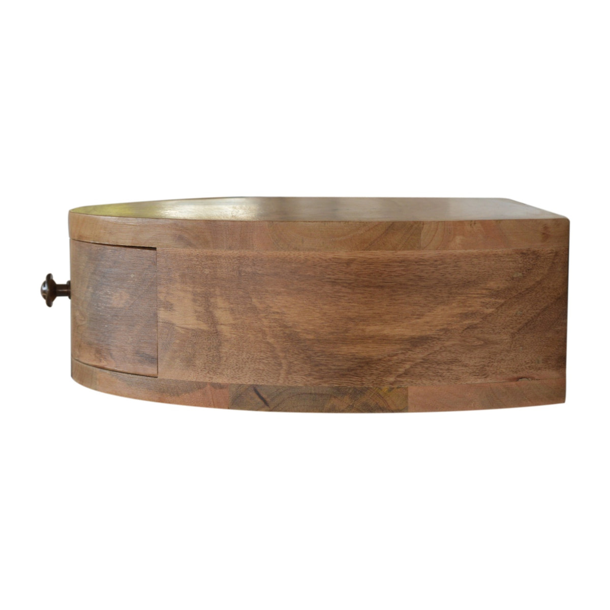 Wall Mounted Rounded Bedside Table | Oak-Ish Solid Mango Wood Wall-Mounted