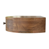Wall Mounted Rounded Bedside Table | Oak-Ish Solid Mango Wood Wall-Mounted