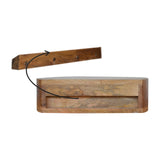 Wall Mounted Rounded Bedside Table | Oak-Ish Solid Mango Wood Wall-Mounted